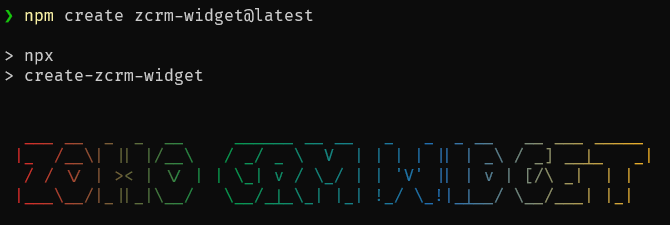 Zoho CRM Widget CLI screenshot